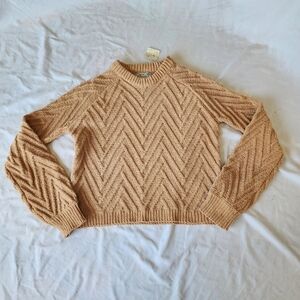 Poofs Apparel Women’s Knitted Sweater Caramel Sz MEDIUM NWT